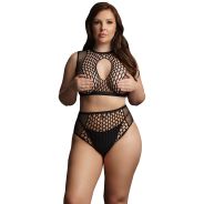 Le Désir Fishnet Nøkkelhull BH-sett Plus Size