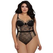 Dreamgirl Leopard Teddy Plus Size
