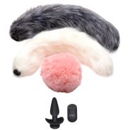 Tailz Snap On! Fjernstyrt Analplugg med 3 Halefester