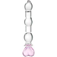 baseks Heart Beaded Glass Dildo