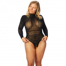 NORTIE Gry Åpen Bodystocking Plus Size