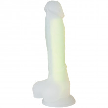 Baseks Glow in the Dark Gul Dildo 21,5 cm Produktbilde 1