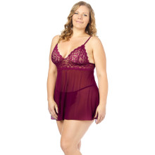 NORTIE Basil Bordeaux Babydoll Sett Plus Size