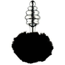 Alive BDSM Line Metall Svart Fluffy Twist Analplugg L