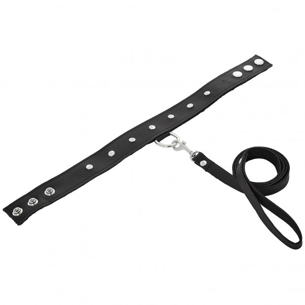 Sportsheets Lærhalsbånd med Snor  2