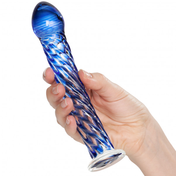 Icicles No 29 Blå Glassdildo  produkt i hånd 50