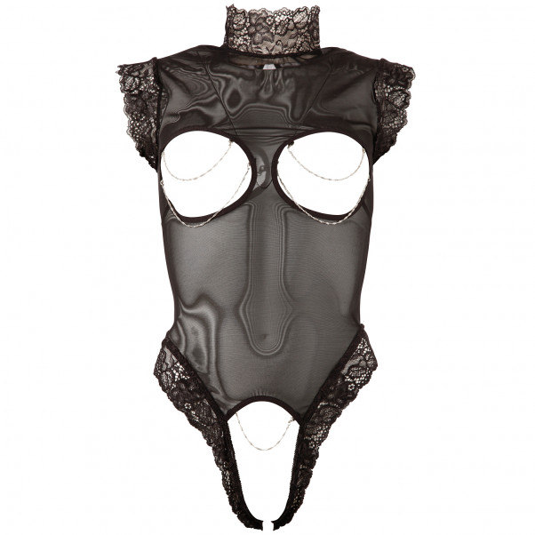 Abierta Fina Bodystocking med Blondekrage  2