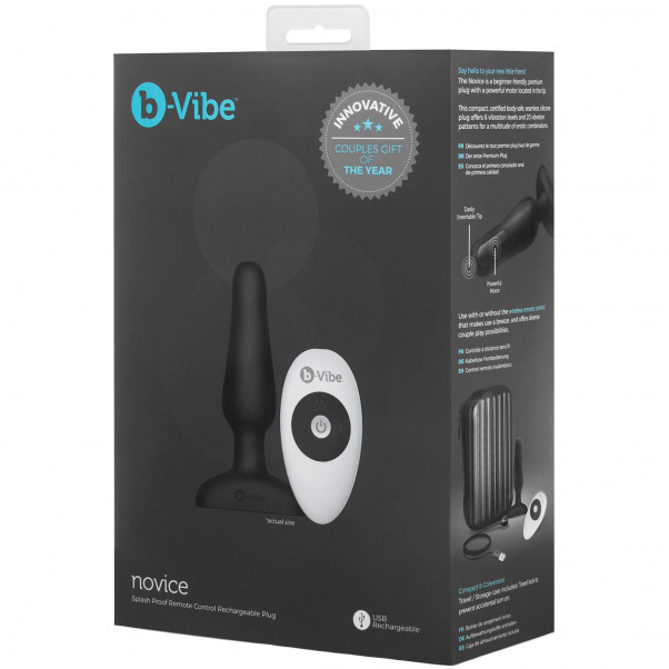 B-Vibe Novice Fjernstyrt Butt Plugg bilde av emballasje 100