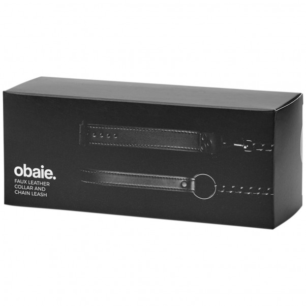 Obaie Imitert Lær Halsbånd med Kjede