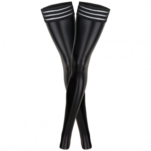 Noir Handmade Powerwetlook Selvsittende Strømper  3