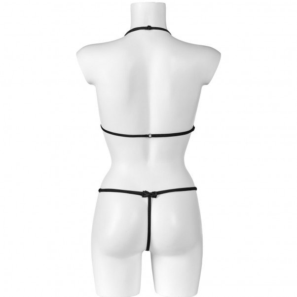 Nortie Idun Blonde Peekaboo BH og Bunnløs G-Streng-sett