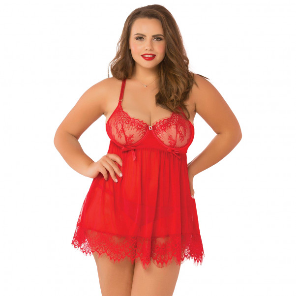 Seven til Midnight High Bed of Roses babydollsett plus size  1