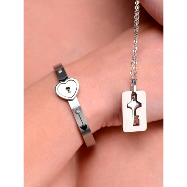 Master Series Armbånd med Lås og Halskjede med Nøkkel  5
