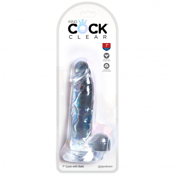 King Cock Clear Dildo med Baller 19 cm  100