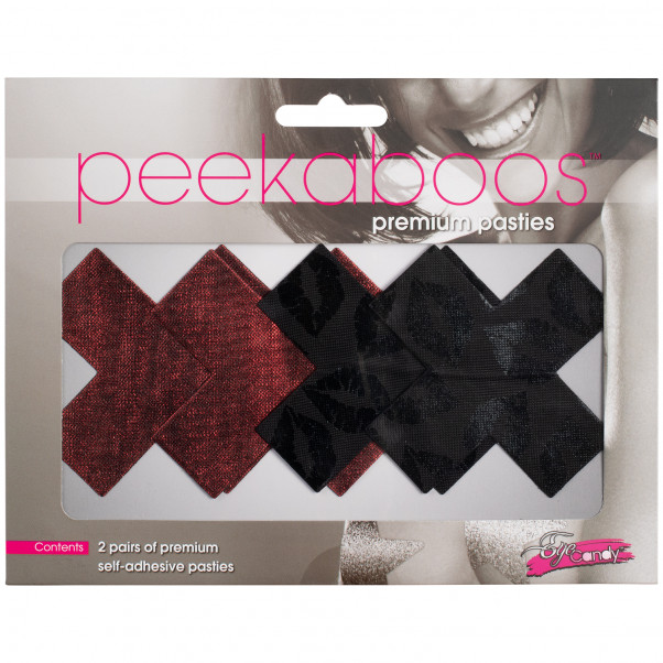 Peekaboos Nipple Stickers Kryss Rød 2 pk  100