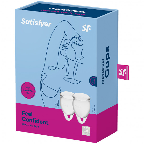 Satisfyer Feel Confident Menstruasjonskopp Clear 2 pk