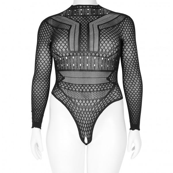 Nortie Gry Langermet Åpen Bodystocking Plus Size produktbilde 1