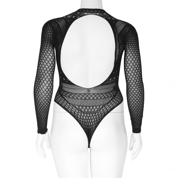 Nortie Gry Langermet Åpen Bodystocking Plus Size produktbilde 3