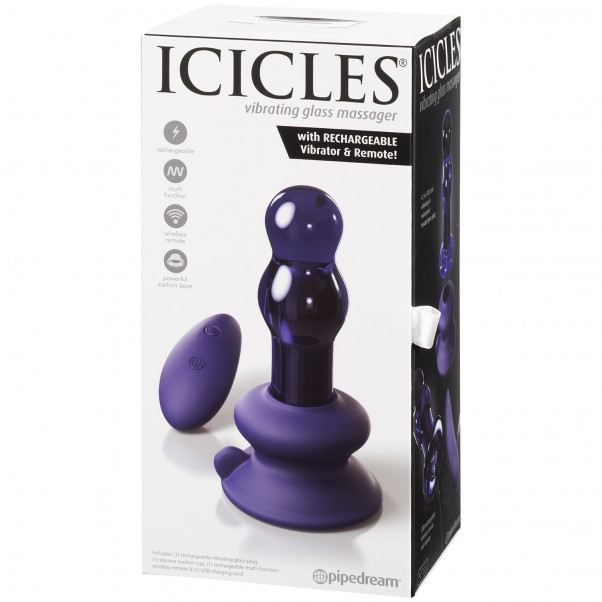 Icicles No 83 Vibrating Glass Analplugg Emballasjebilde 90