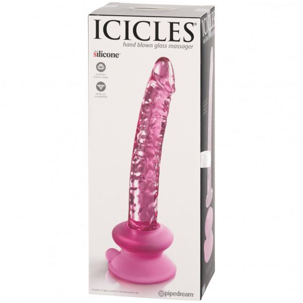 Icicles No 86 Rosa Glassdildo Emballasjebilde 90