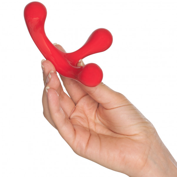 Baseks Rød Body Massager Produktbilde med hånd 50