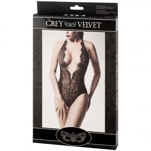 Grey Velvet Sexy V Plunge Body med blonder Emballasjebilde 90