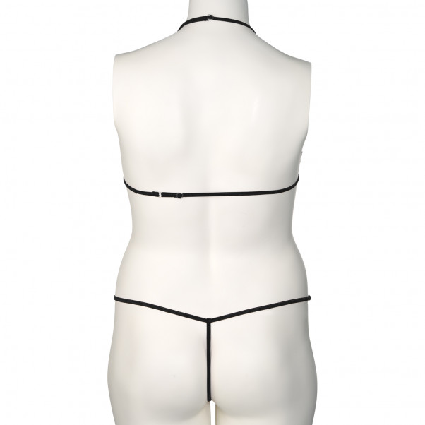 Nortie Friia Svart Trekant BH & Bunnløs G-streng Sett Plus Size Produktbilde 8