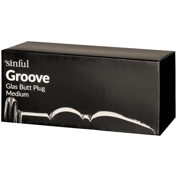 Sinful Groove Medium Analplugg i glass Emballasjebilde 90