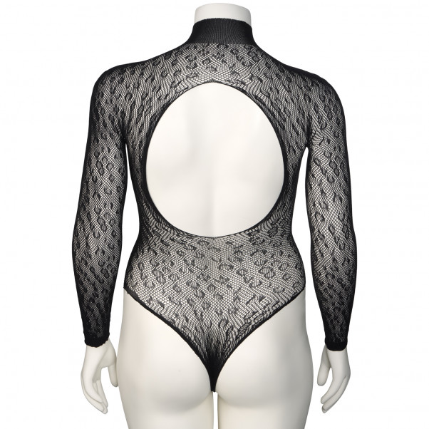 Nortie Oda Svart Leopard Bunnløs Bodystocking Plus Size Produktbilde 8