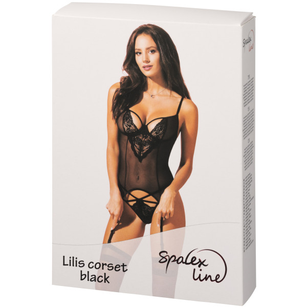 SpaLeX Line Lilis Svart Bodystocking med hofteholder Emballasjebilde 90