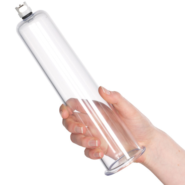 Size Matters Penispumpe Sylinder Produktbilde med hånd 51