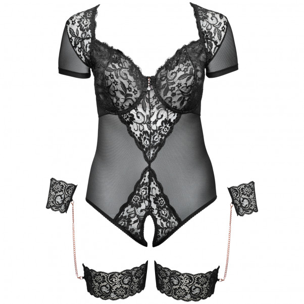 Cottelli Bondage Bunnløs Blonde Body med Håndmansjetter Plus Size Produktbilde 3