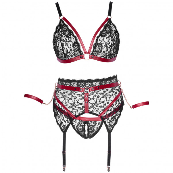 Cottelli Bondage BH og Bunnløs Truse Sett Plus Size Produktbilde 3