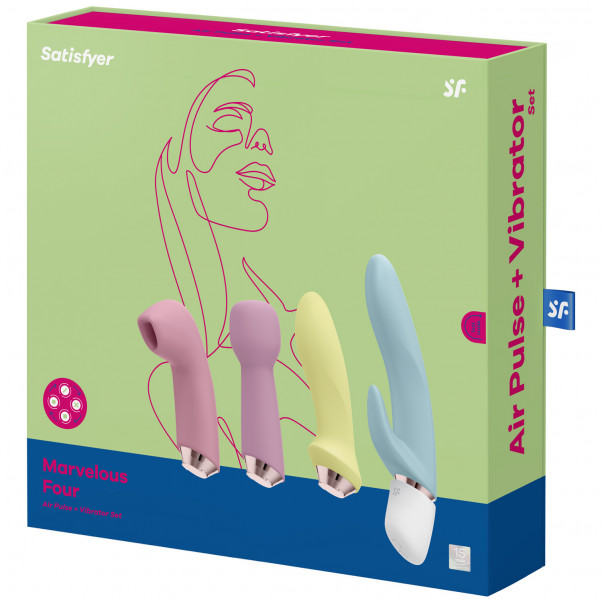 Satisfyer Marvelous Four Air Pulse + Vibratorsett Emballasjebilde 90
