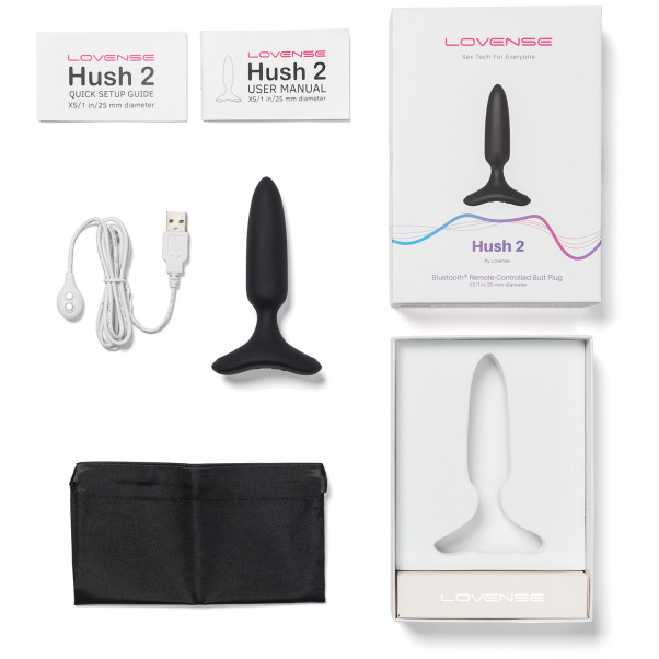 Lovense Hush 2 App-styrt Extra Small Analplugg Pakkens innhold 80