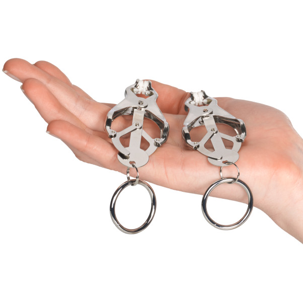 Taboom Butterfly Brystvorteklemmer med Ring Produktbilde med hånd 50