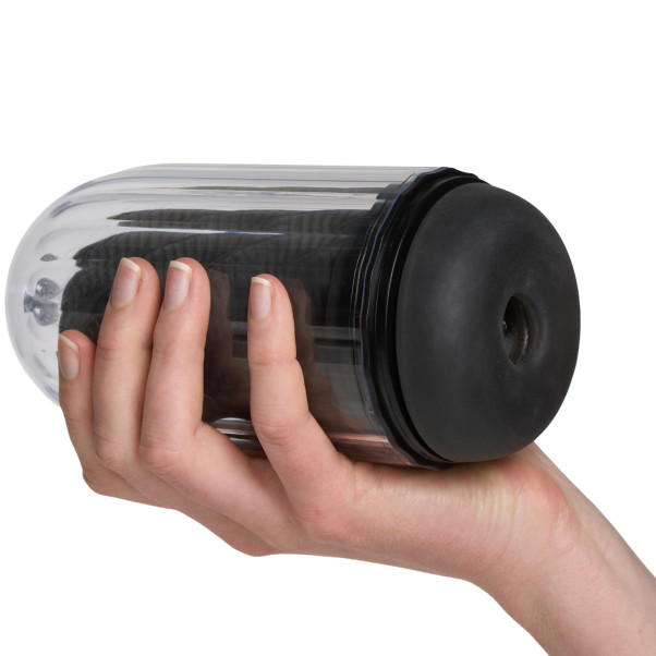 Sinful Spiral Svart Masturbator Produktbilde med hånd 50