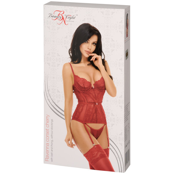 Beauty Night Ravenna Cherry Corsett og Suspender Set Emballasjebilde 90