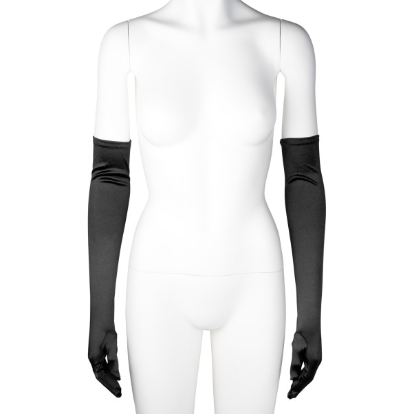 baseks Lange Svarte Satenghansker Produktbilde 2