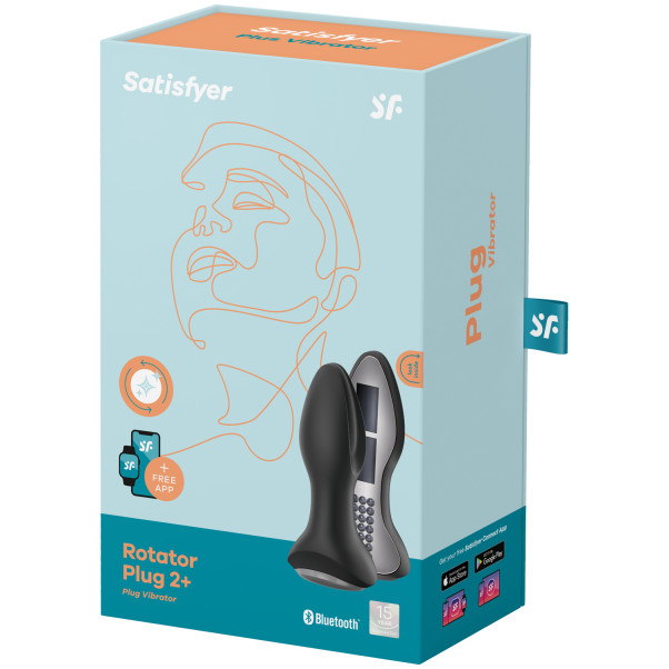 Satisfyer Rotator Plug 2+ App-kontrollert Roterende og Vibrerende Analplugg Emballasjebilde 90