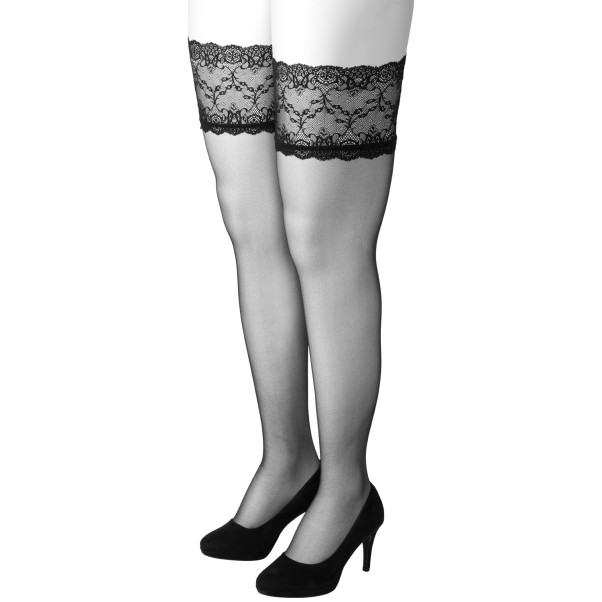 NORTIE Merian Selvsittende Strømper med Bred Blondekant Plus Size Produktbilde 6