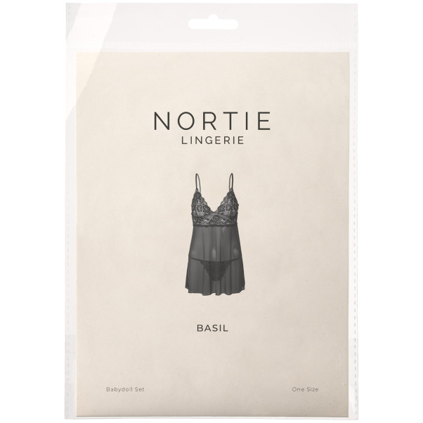 NORTIE Basil Black Babydoll-sett Emballasjebilde 90