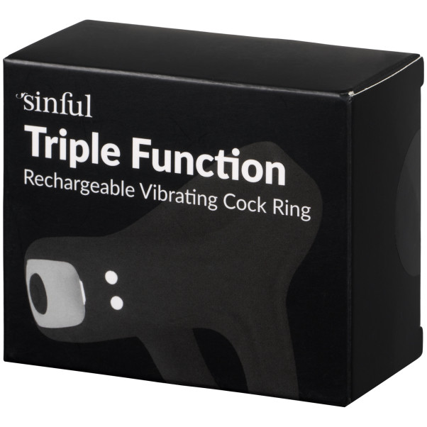 Sinful Triple Function Oppladbar Vibrerende Penisring Emballasjebilde 90