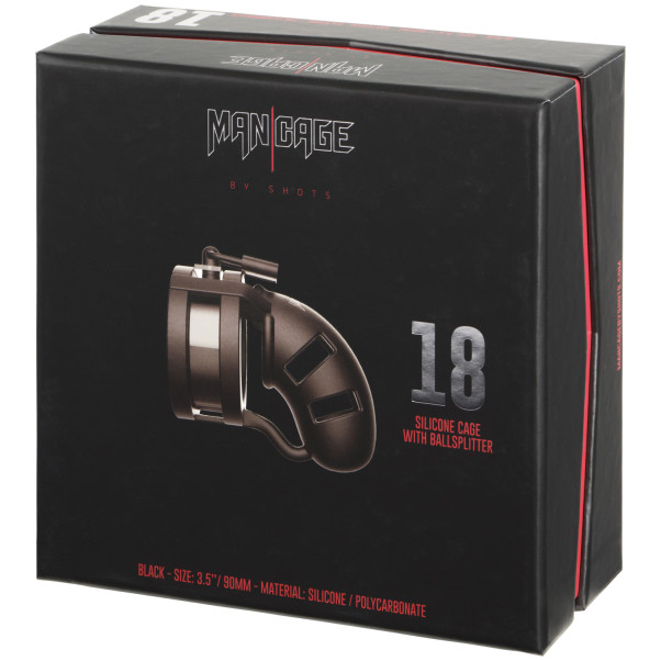 Mancage 18 Kyskhetsbur med Testikkel-splitter Emballasjebilde 90