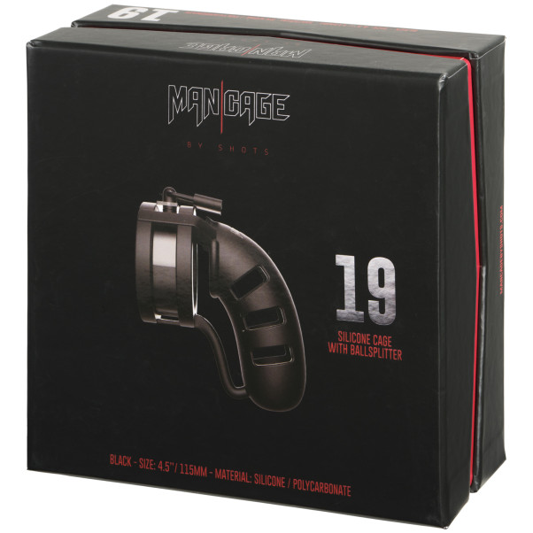 Mancage 19 Kyskhetsbur med Testikkel-splitter Emballasjebilde 90