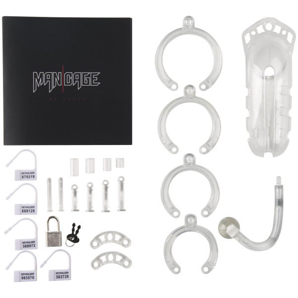 Mancage 12 Kyskhetsbur med Analplugg Pakkens innhold 80