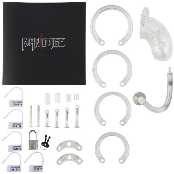 Mancage 10 Kyskhetsbur med Analplugg Pakkens innhold 80