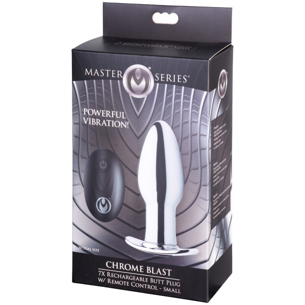 Master Series Chrome Blast Liten Analplugg med fjernkontroll Butt Plug Emballasjebilde 90