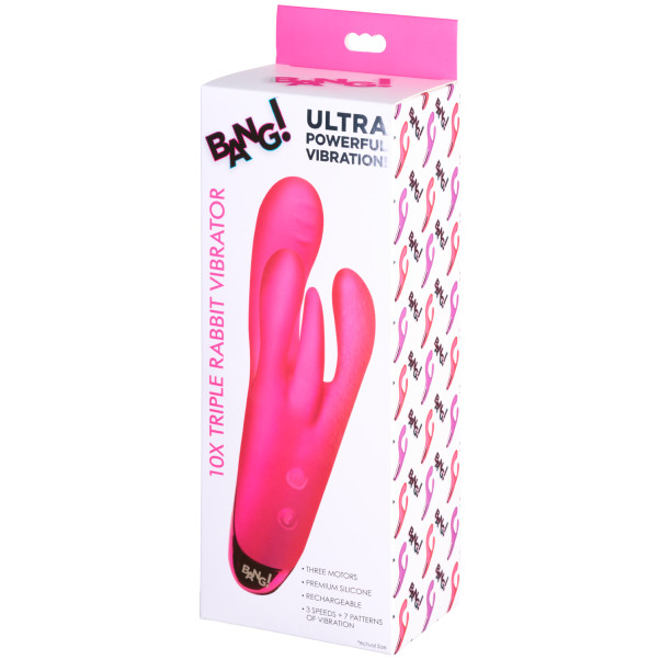Bang! Trippel Rabbitvibrator Rosa Emballasjebilde 90