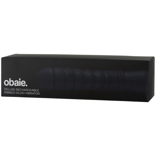 obaie Deluxe Oppladbar Ribbed Dildovibrator Emballasjebilde 90